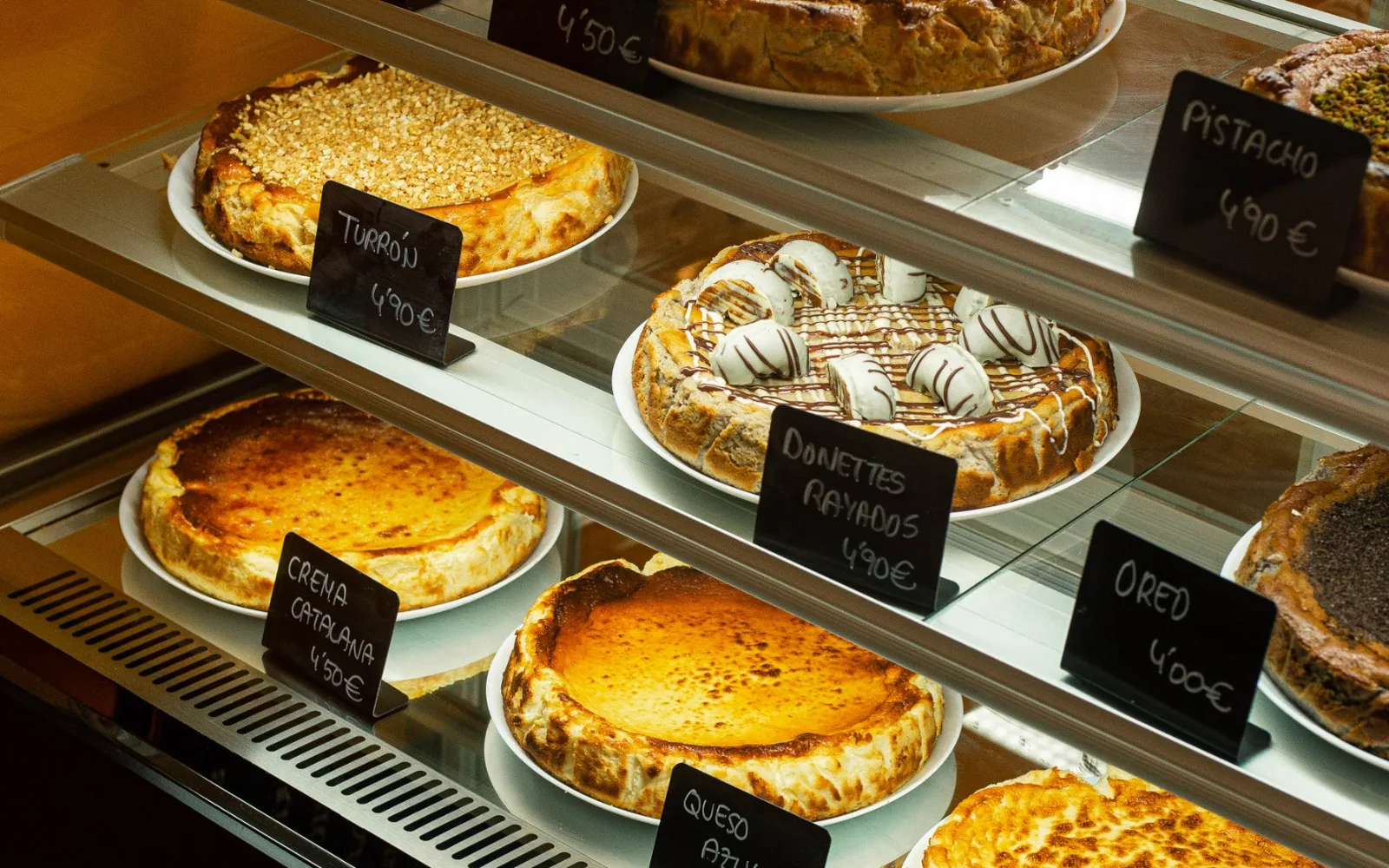 Vitrina de tartas de queso